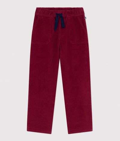 Pantalon droit enfant en velours uni