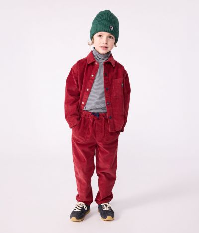 Pantalon droit enfant en velours uni