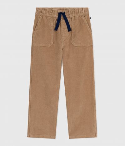 Pantalon droit enfant en velours uni