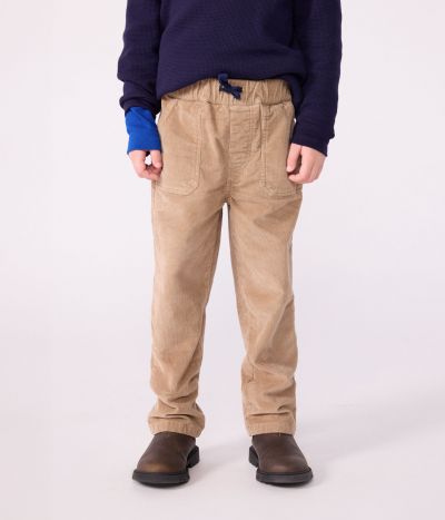 Pantalon droit enfant en velours uni