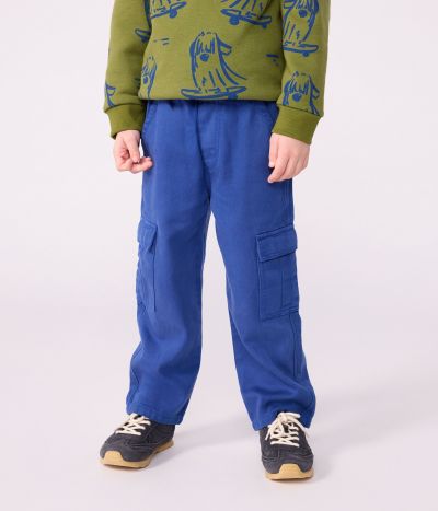 Pantalon cargo enfant en lyocell uni