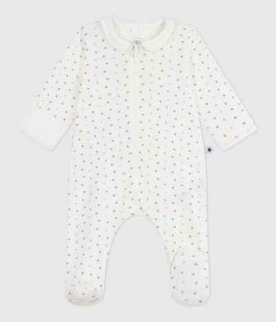Pyjama bébé en coton à col imprimé cœurs