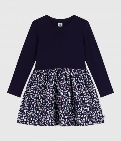 Robe enfant manches longues en coton