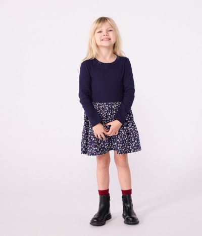 Robe enfant manches longues en coton