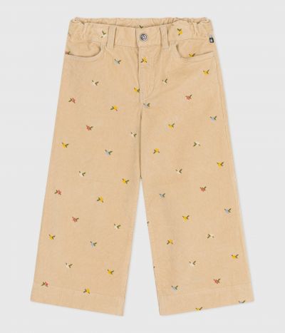 Pantalon enfant en velours à motifs