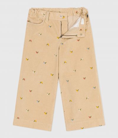 Pantalon enfant en velours à motifs