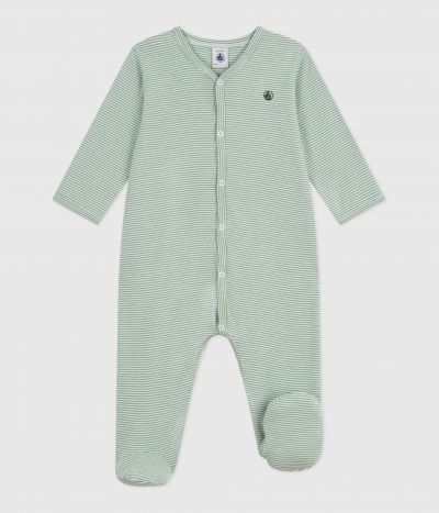Pyjama bébé en coton à rayures milleraies