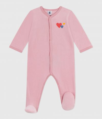 Pyjama bébé en velours uni