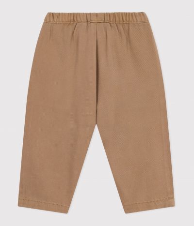Pantalon bébé en coton uni avec badge, style cargo