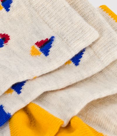 2 paires de chaussettes bébé en coton imprimé bateaux