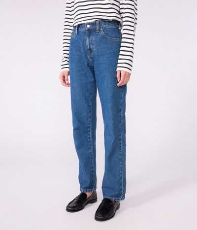 Pantalon droit en denim Femme