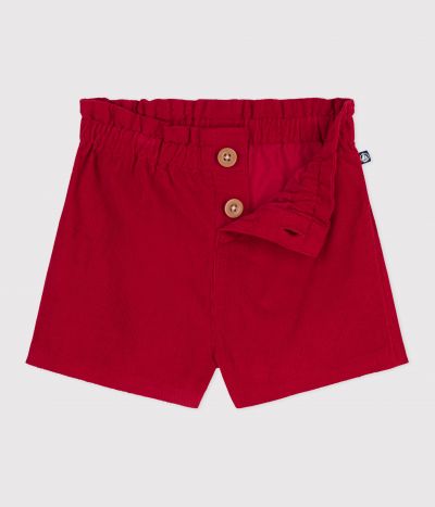Short bébé en velours uni