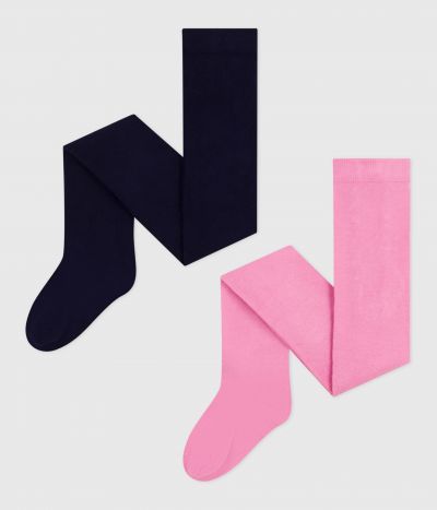 Lot de 2 paires de collants enfant en jersey de coton