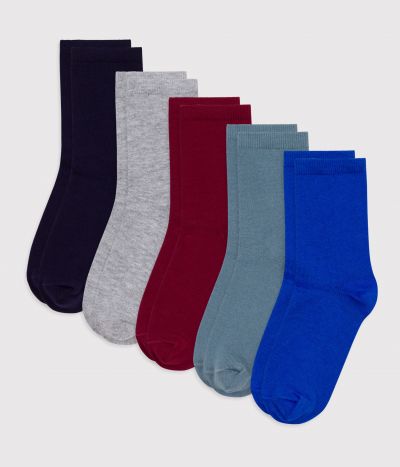 5 paires de chaussettes enfant unies en coton