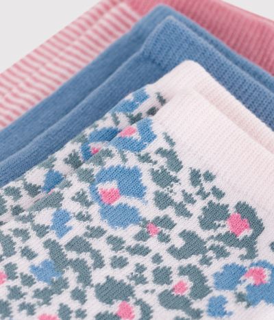 3 paires de chaussettes enfant en coton imprimé leopard