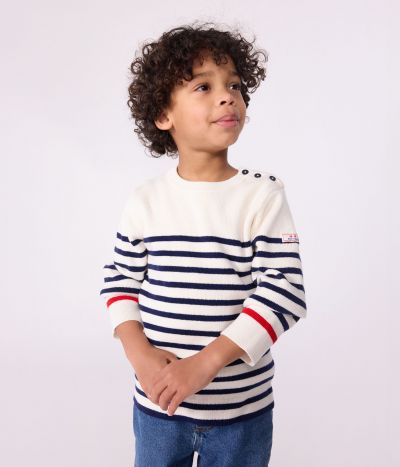 Pull enfant en laine et coton à rayures