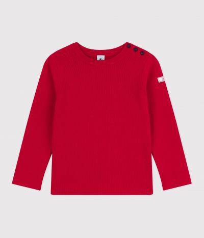 Pull enfant en laine et coton uni