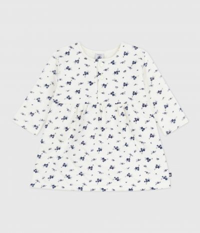 Robe bébé en coton manches longues imprimée fleurs