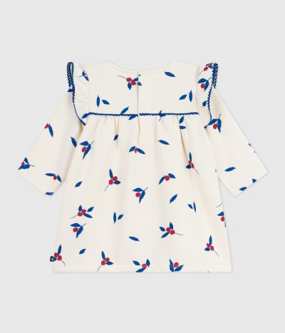 Robe bébé en coton manches longues imprimée baies
