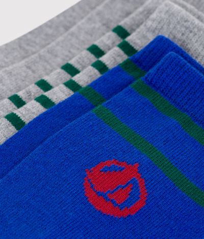 3 paires de chaussettes enfant rayées en coton logo
