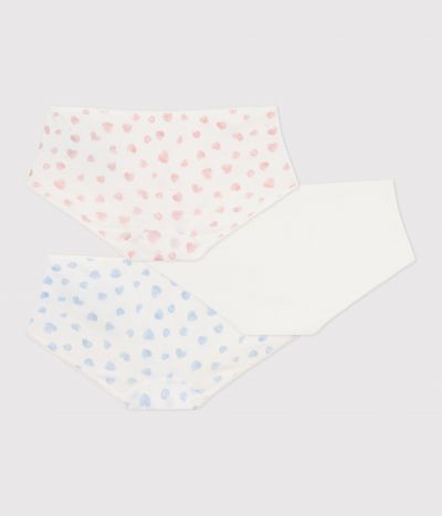 Lot de shorties enfant en coton imprimé cœurs