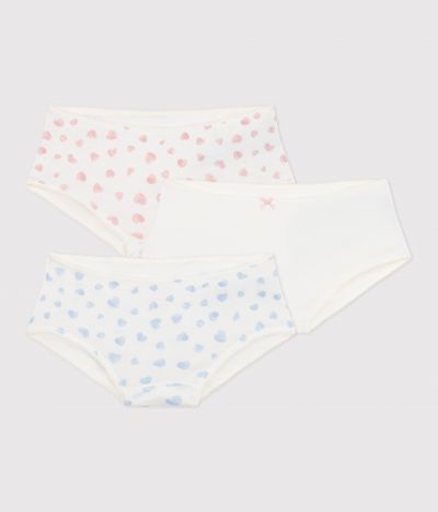 Lot de shorties enfant en coton imprimé cœurs