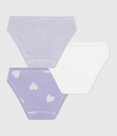 Lot de culottes enfant en coton imprimé cœurs