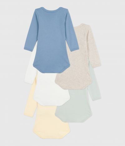 Lot De 5 Bodies Manches Longues Petit Bateau - Coton Jours De La Semaine - Mixte Bébé