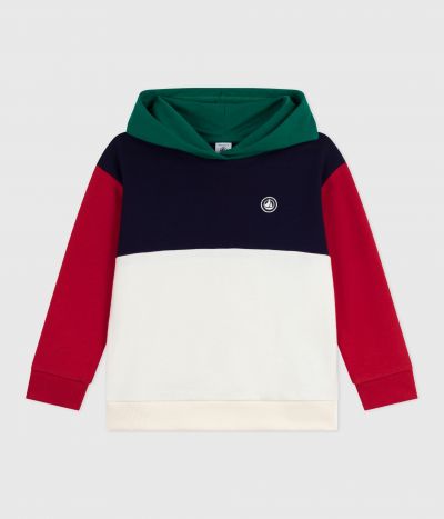 Sweatshirt à capuche enfant en coton colorblock