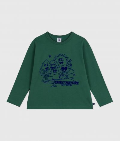 Tee-shirt enfant manches longues en coton imprimé