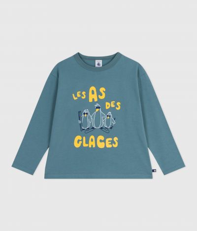 Tee-shirt enfant manches longues en coton imprimé