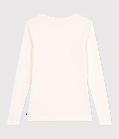 Tee-shirt femme l'iconique en laine et coton manches longues