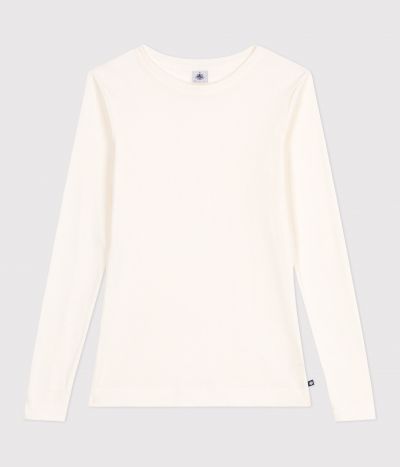 Tee-shirt femme l'iconique en laine et coton manches longues