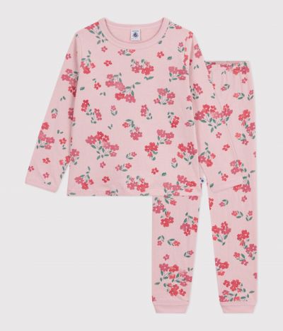 Pyjama enfant en tubique imprimé fleurs