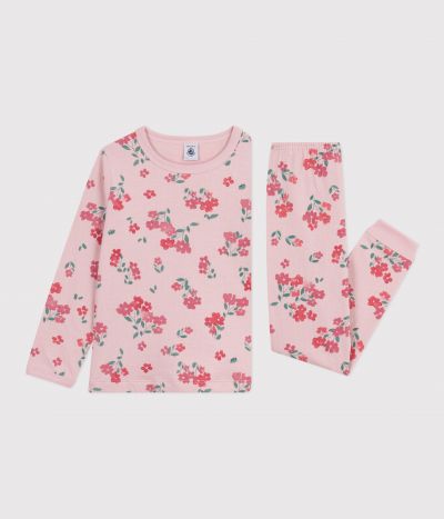 Pyjama enfant en tubique imprimé fleurs