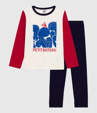 Pyjama enfant en coton bicolore