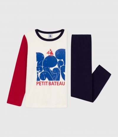 Pyjama enfant en coton bicolore