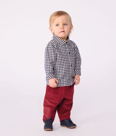 Chemise bébé en flanelle à carreaux