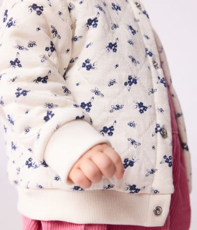 Cardigan bébé en coton, imprimé à fleurs