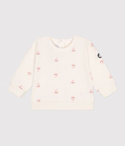 Sweatshirt bébé en coton imprimé bateau vintage