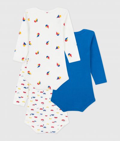 Lot de bodies manches longues en coton imprimé bébé