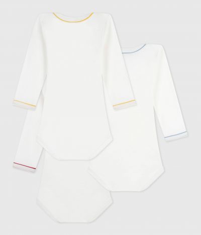 Lot de bodies manches longues en coton messages bébé