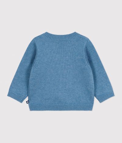 Pull bébé en laine et coton à motif bateau