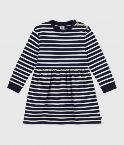 Robe enfant manches longues en coton