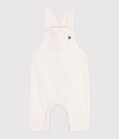 Salopette bébé en velours côtelé uni