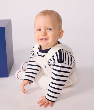 Salopette bébé en velours côtelé uni