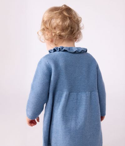 Robe bébé en laine et coton unie