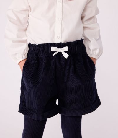Short enfant en velours uni