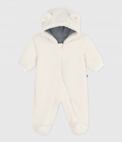 Combi pilote bébé en sherpa avec oreilles et doublée milleraies