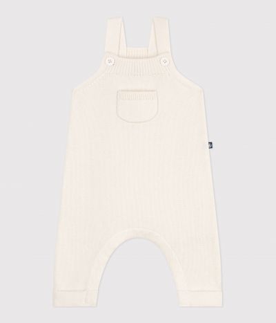 Salopette bébé unie en tricot laine et coton